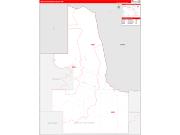 Lake of the WoodsCounty, MN Wall Map Zip Code Red Line Style 2022